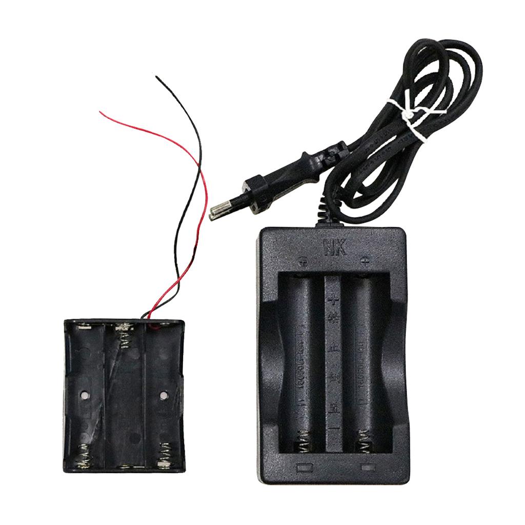 18650 Lithium Battery Charger + 2 Battery Holder Box 3 battery packs