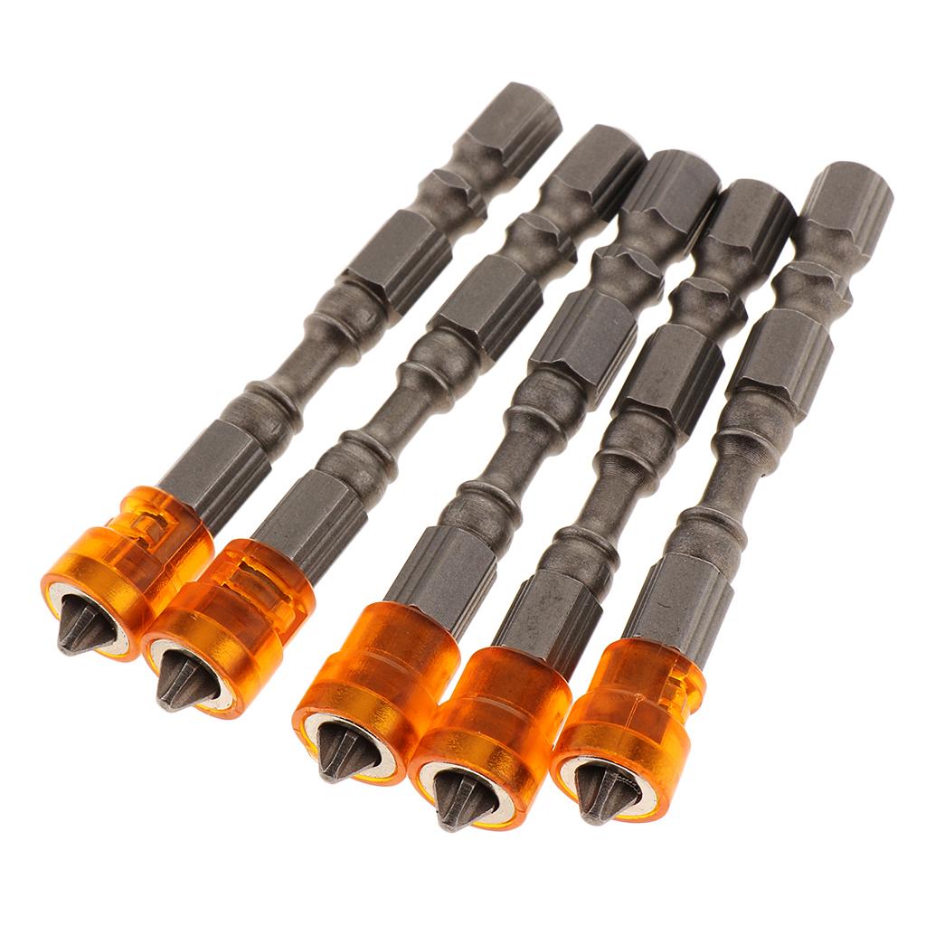 5 in 1 Phillips Cross Screwdriver Bit Set Hex for Drill Screw Driver orange