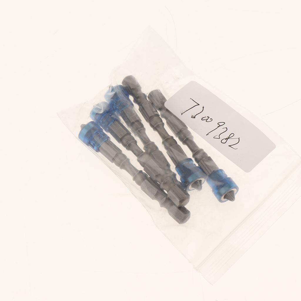 5 in 1 Phillips Cross Screwdriver Bit Set Hex for Drill Screw Driver Blue