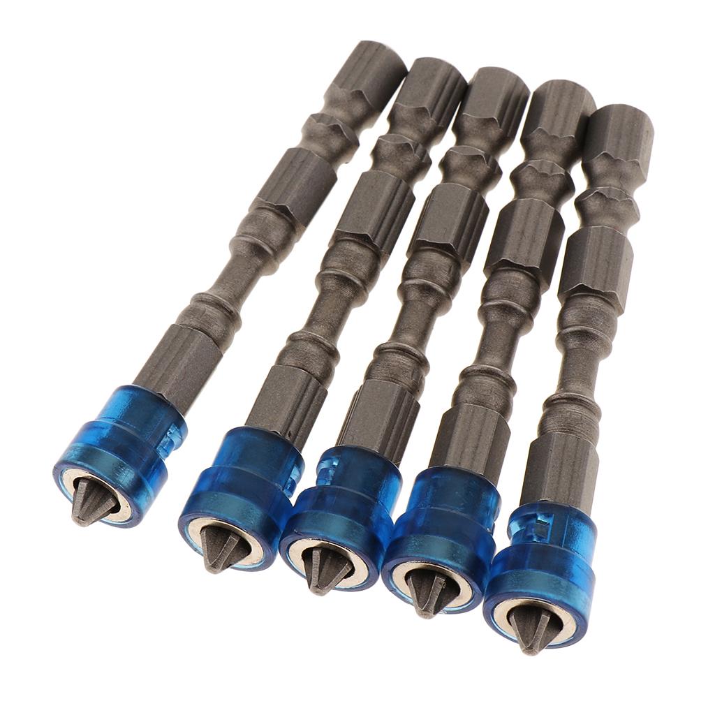 5 in 1 Phillips Cross Screwdriver Bit Set Hex for Drill Screw Driver Blue