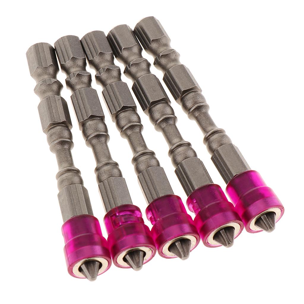 5 in 1 Phillips Cross Screwdriver Bit Set Hex for Drill Screw Driver Purple