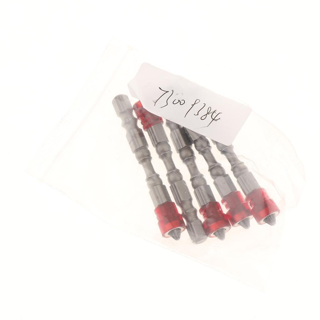 5 in 1 Phillips Cross Screwdriver Bit Set Hex for Drill Screw Driver Red