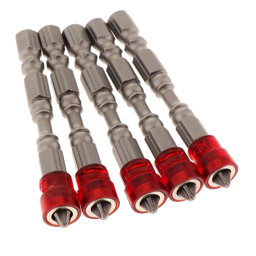 5 in 1 Phillips Cross Screwdriver Bit Set Hex for Drill Screw Driver Red