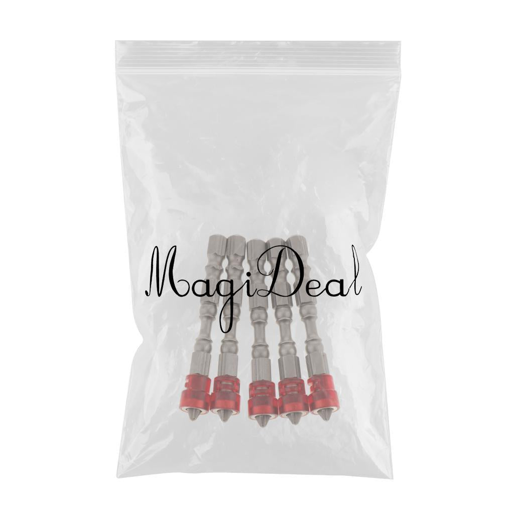 5 in 1 Phillips Cross Screwdriver Bit Set Hex for Drill Screw Driver Red