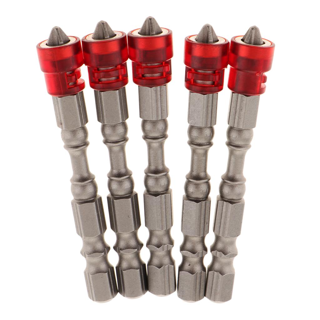 5 in 1 Phillips Cross Screwdriver Bit Set Hex for Drill Screw Driver Red