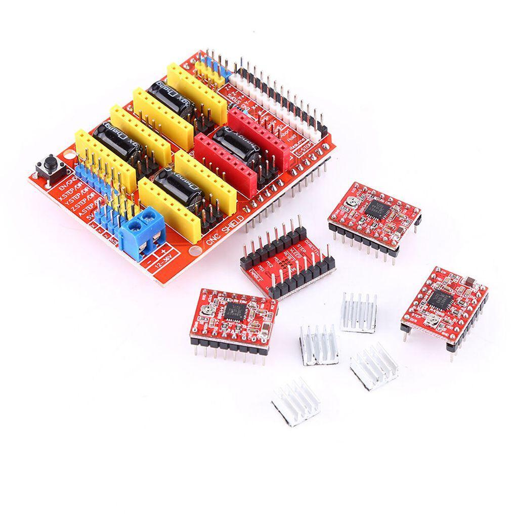 3D Printer Kit with RAMPS 1.4 Controller + Mega 2560 board + 4pcs A4988 Stepper Motor Driver with Heatsink + LCD 2004 Graphic Smart Display Controller