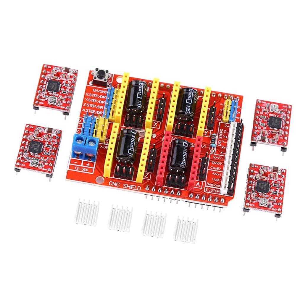 3D Printer Kit with RAMPS 1.4 Controller + Mega 2560 board + 4pcs A4988 Stepper Motor Driver with Heatsink + LCD 2004 Graphic Smart Display Controller