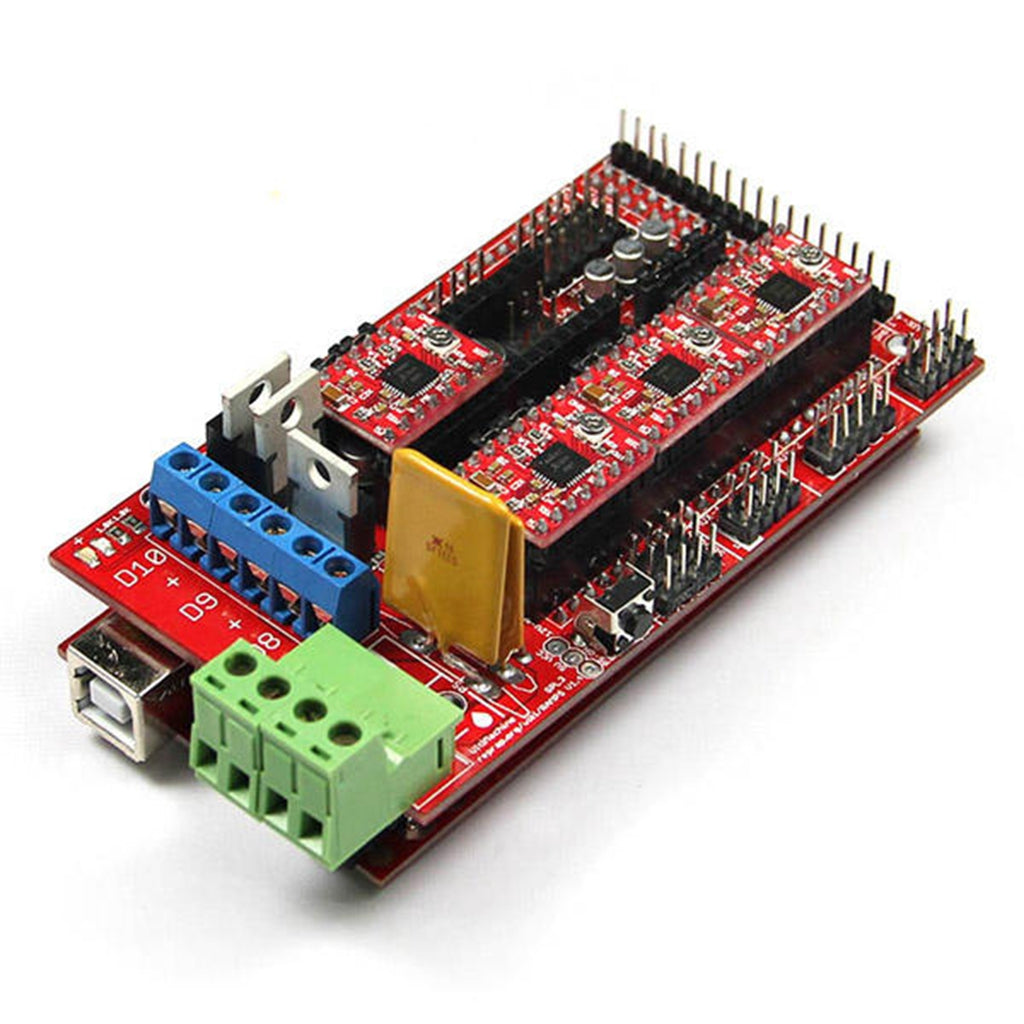 3D Printer Kit with RAMPS 1.4 Controller + Mega 2560 board + 5pcs A4988 Stepper Motor Driver with Heatsink + LCD 2004 Graphic Smart Display Controller