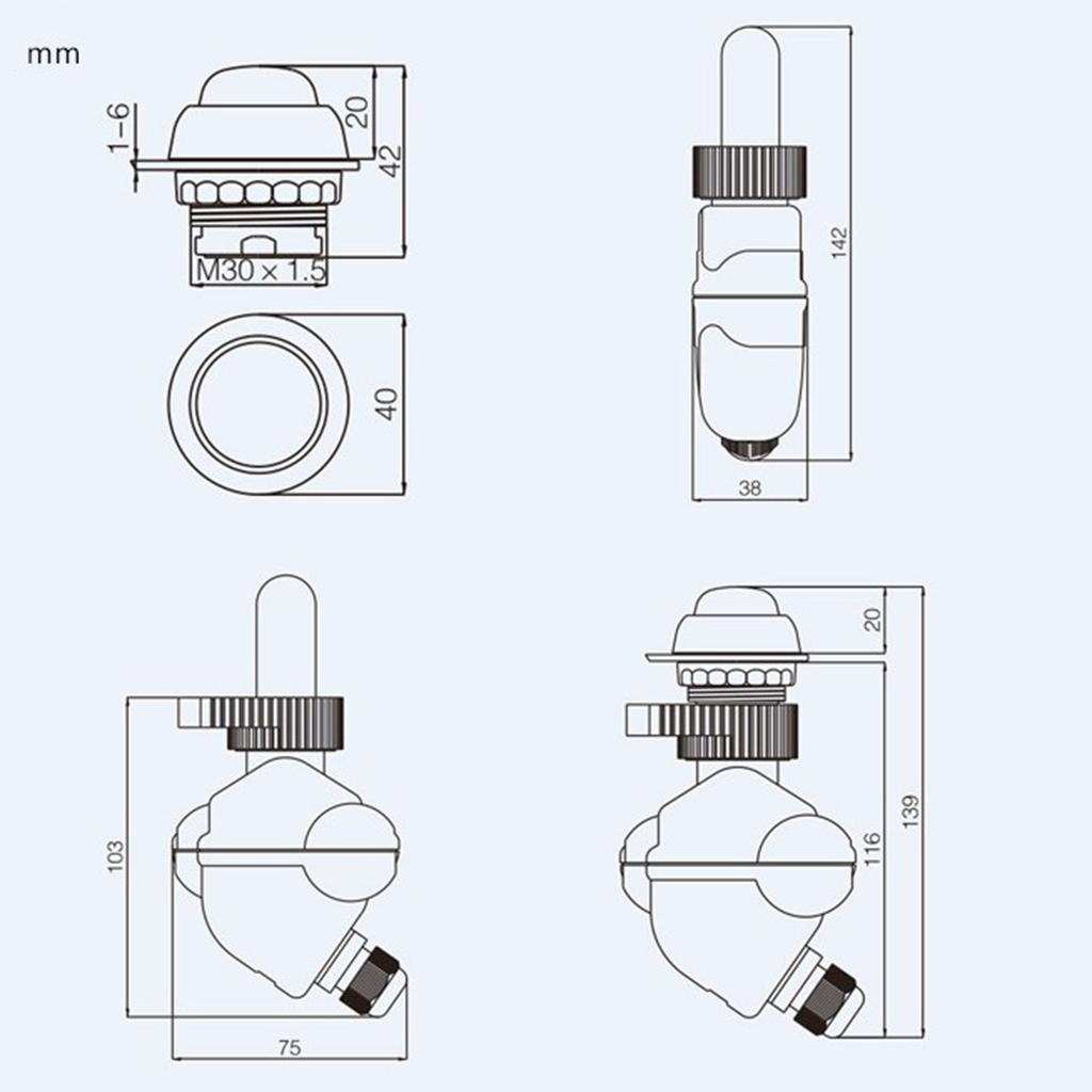 Explosion Proof Switch Button With Light w/High Quality Imported Engineering Plastics 6x3x9.5cm