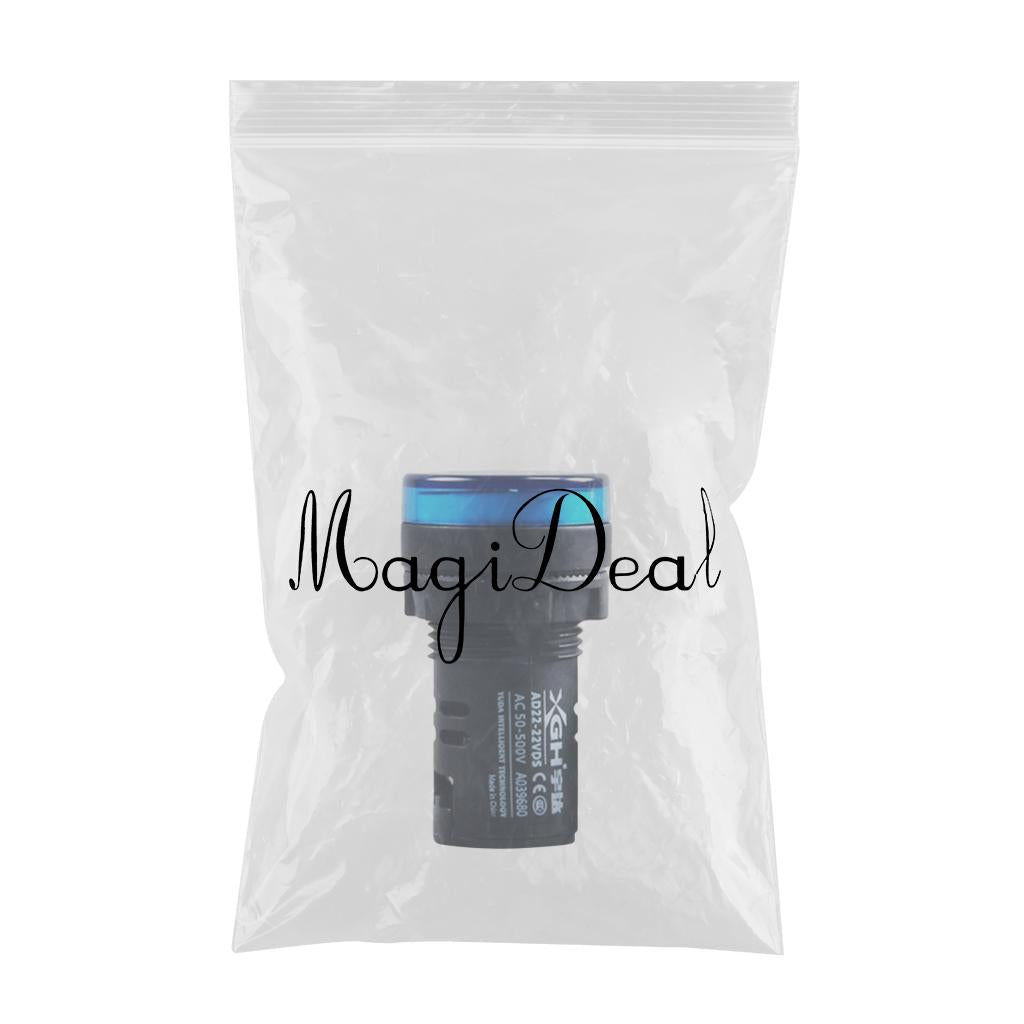 AC Voltage Digital LED Display Voltmeter AC 50 500V Voltage Meter Monitor Volt Detetor Blue