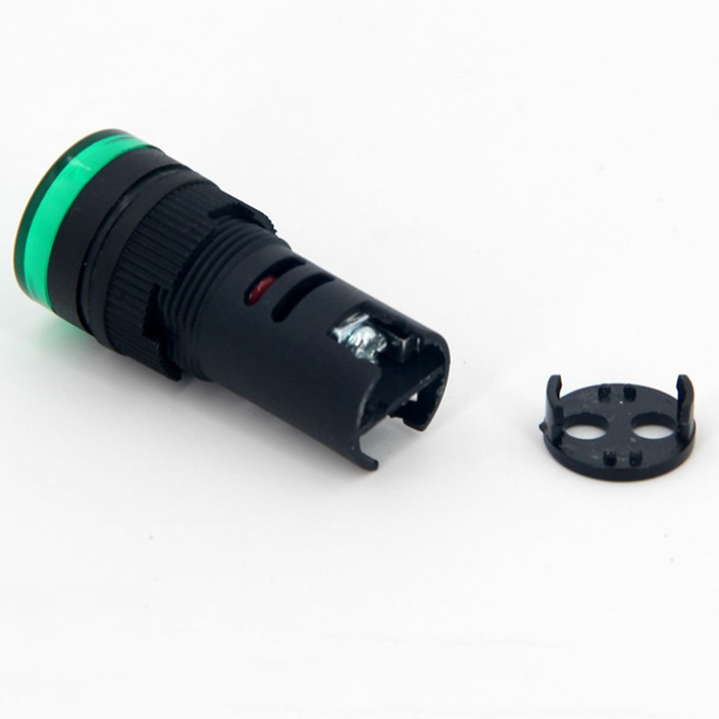 Indicator Lights AC 220V, Green LED, Flush Panel Mount 16mm