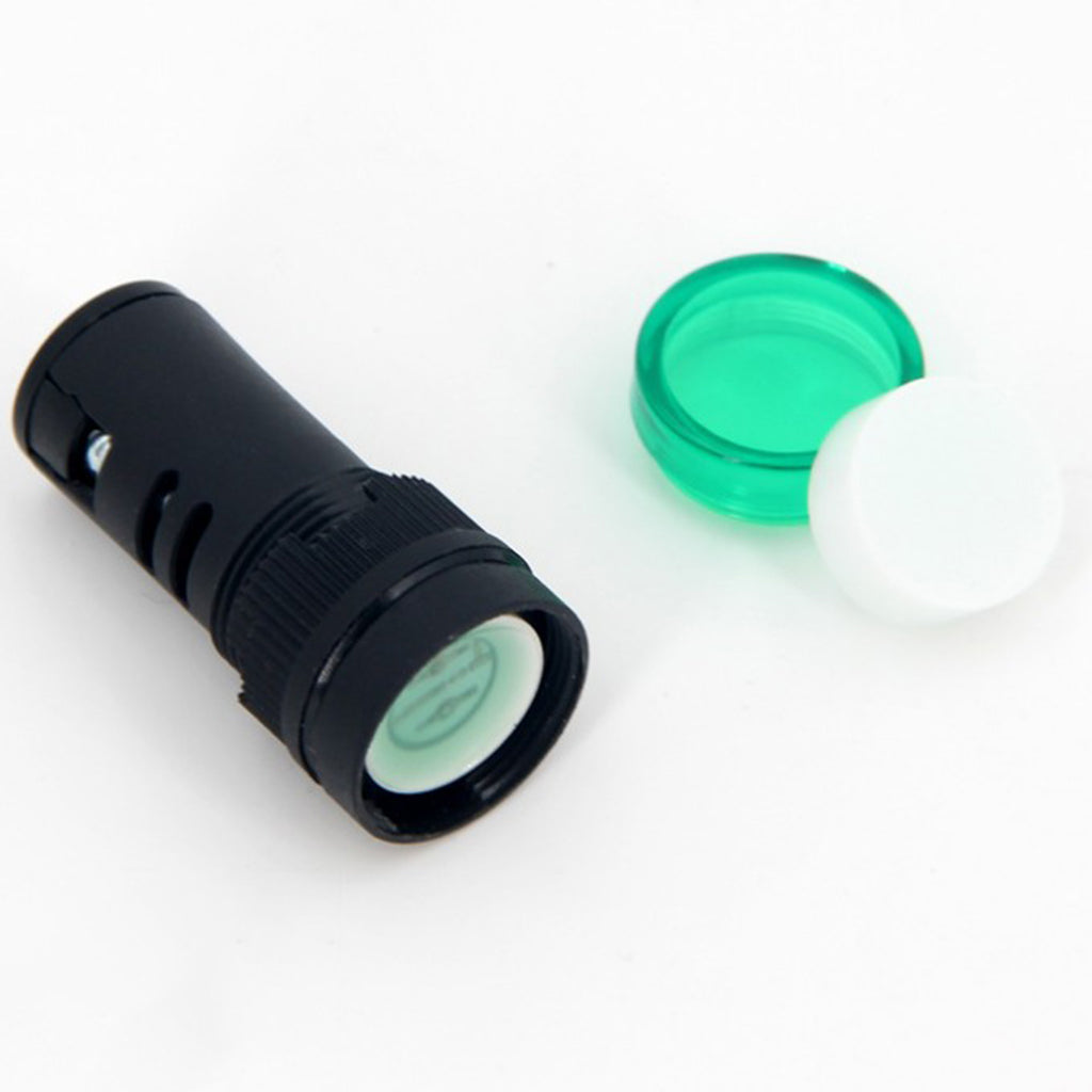 Indicator Lights AC 220V, Green LED, Flush Panel Mount 16mm