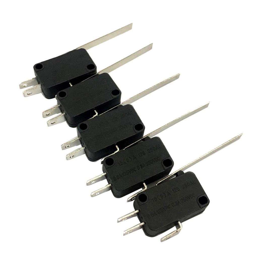 5 Pieces 15A 250VAC V 15 Button SPDT 1NO 1NC Micro Switch with Lever