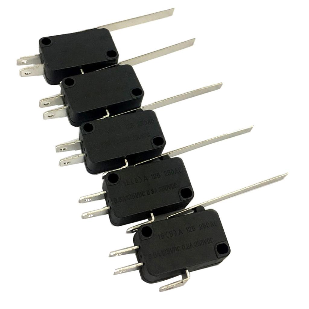 5 Pieces 15A 250VAC V 15 Button SPDT 1NO 1NC Micro Switch with Lever