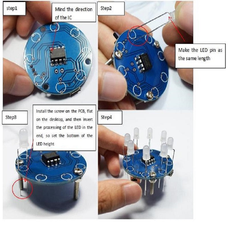 DIY LED Cylinder Kit Round w/ 23 Breathing Effect Garden Rome Decor Blue