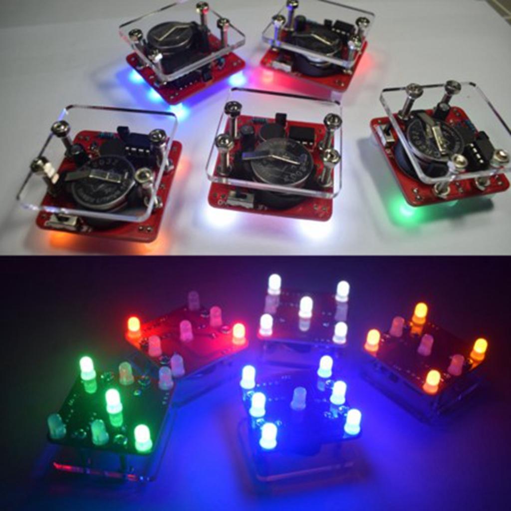 DIY Shaking LED Dice Kits Module with Small Vibration Motor Set Yellow