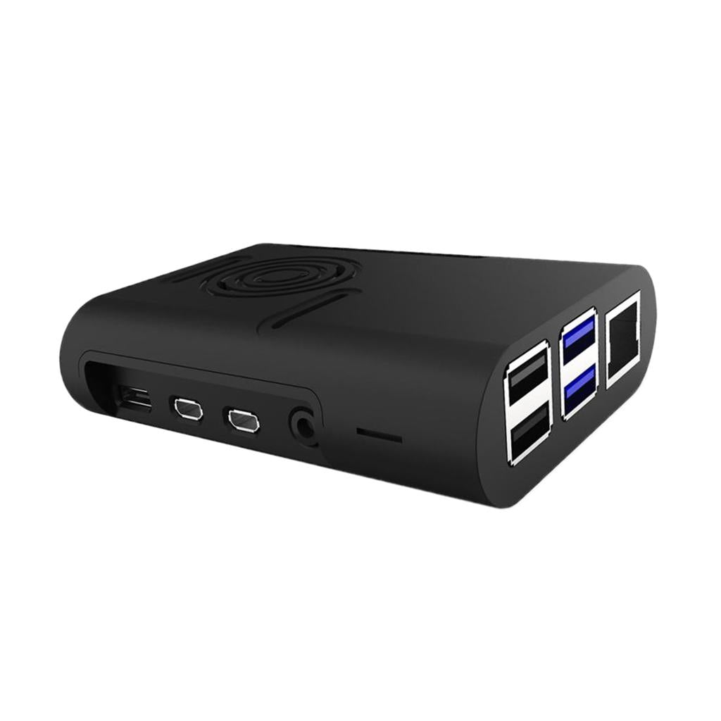 Case with Cooling Fan Heatsinks Installable for Raspberry Pi 4B Black