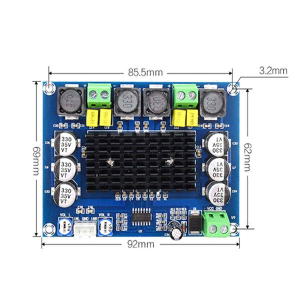 TPA3116D2 Dual channel Stereo Digital Audio Power Amplifier Board 120W+120W