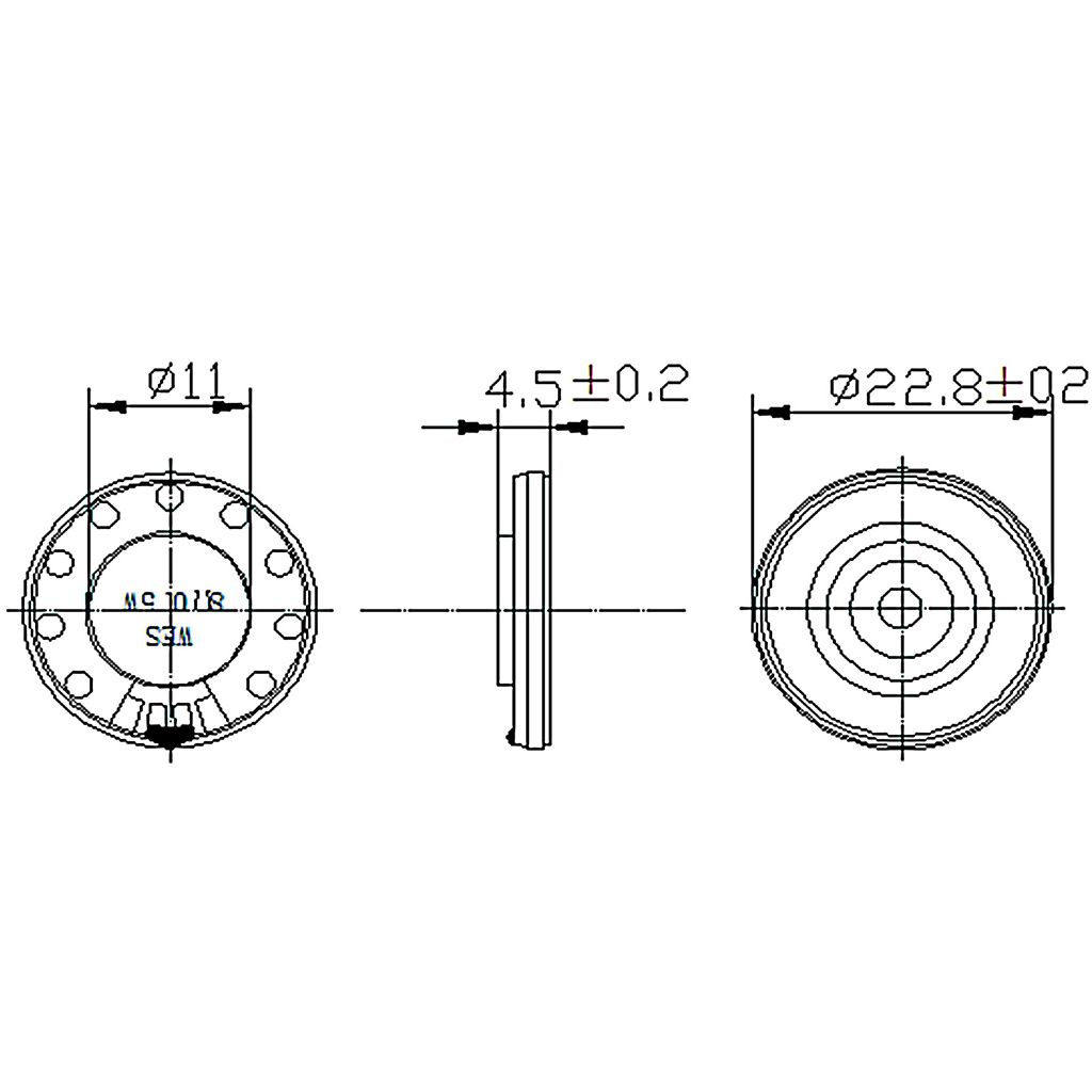 23mm 8 Ohm 0.5W Metal Shell Internal Mini Speakers Magnetic Loudspeaker