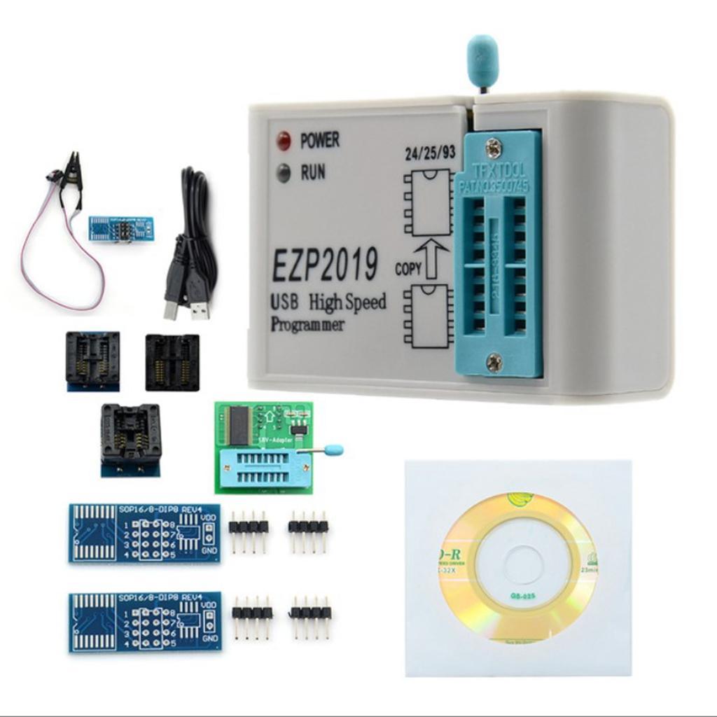 1 Set EZP2019 High Speed USB Programmer w/ 12 Sockets Support 24/25/26/93