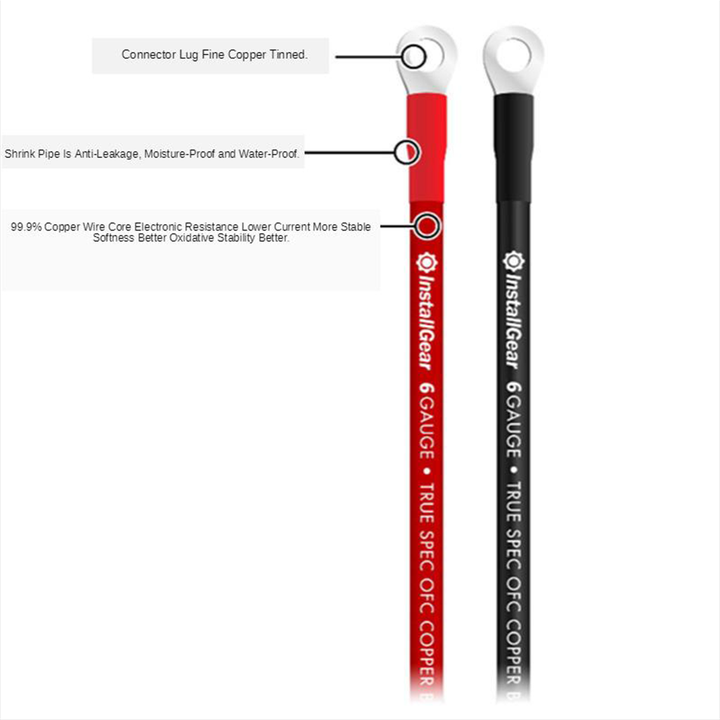 Car Motor Device Flexible Connecting 6AWG Copper Wire Power Access 50cm