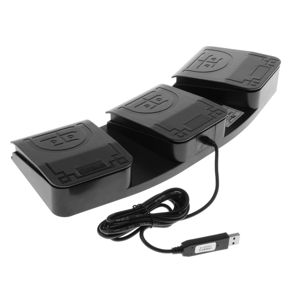 Plastic Computer USB Three Foot Switch Pedal mouse and keyboard w/ USB Cable