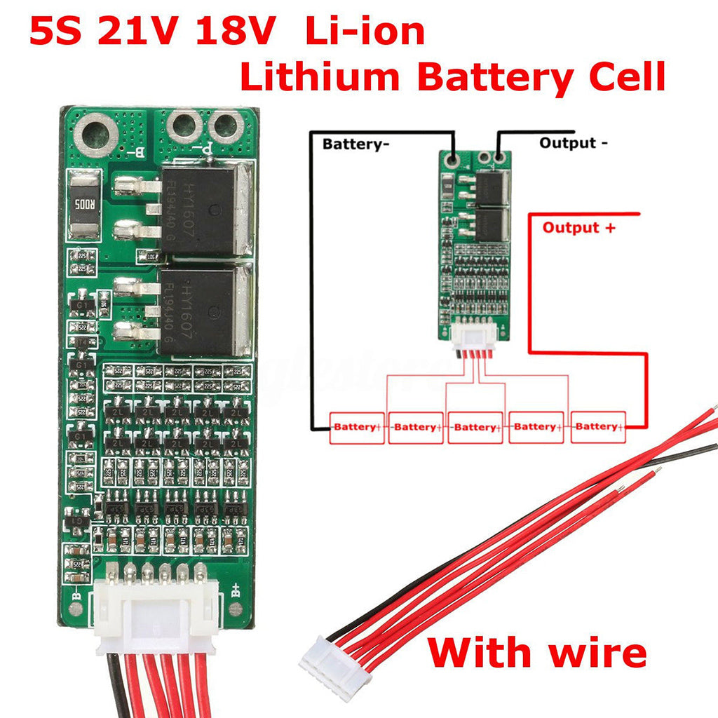 5S 15A 18650 Lithium Battery Protection Board BMS Li ion Charger Protection
