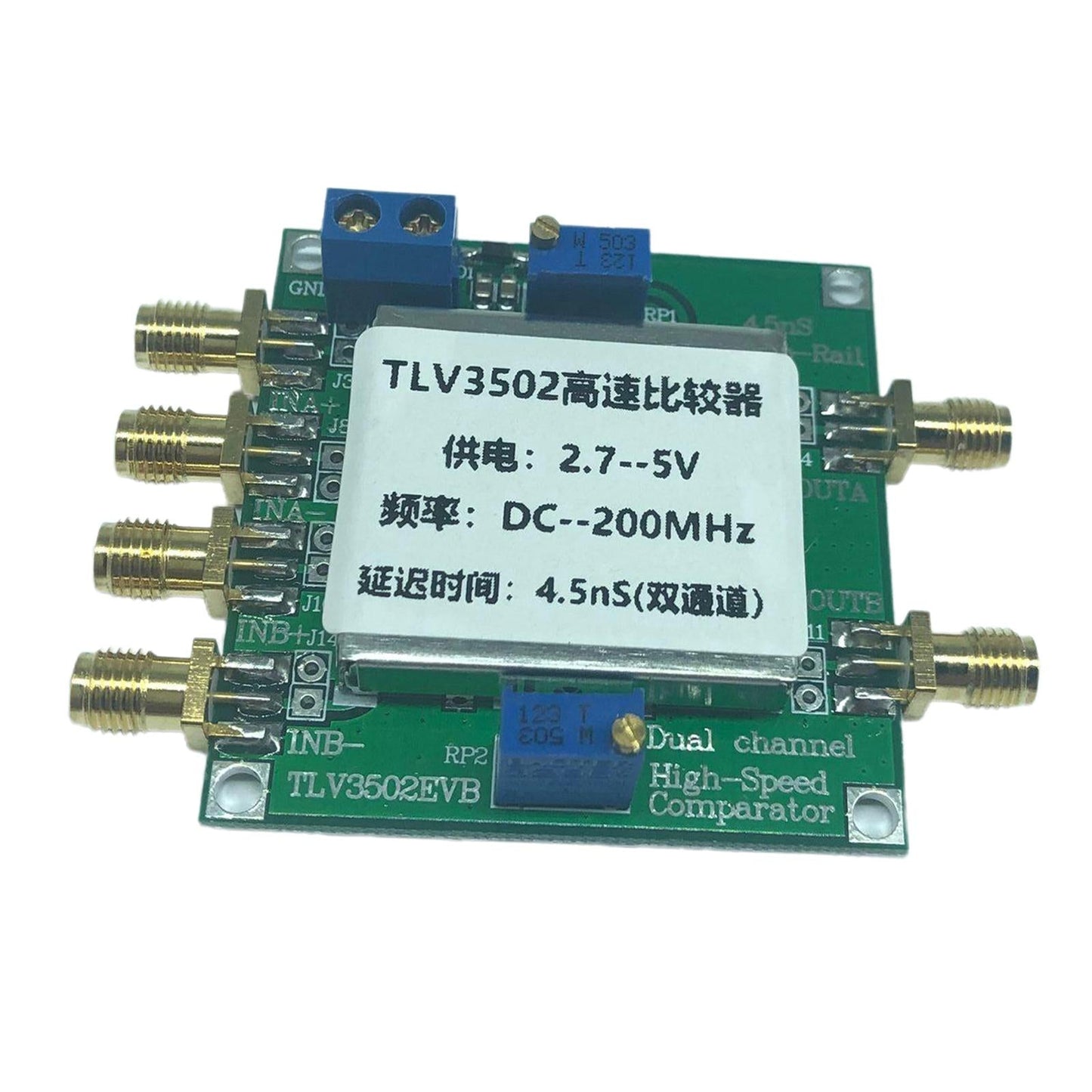 TLV3502 Dual Channel High Speed Comparator Module Rail to Rail 2.7 5VDC