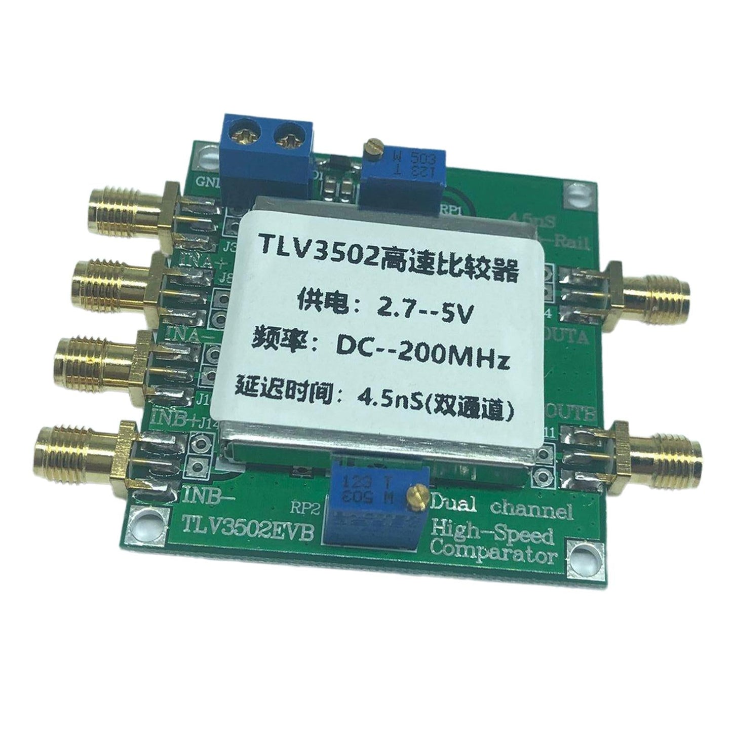 TLV3502 Dual Channel High Speed Comparator Module Rail to Rail 2.7 5VDC