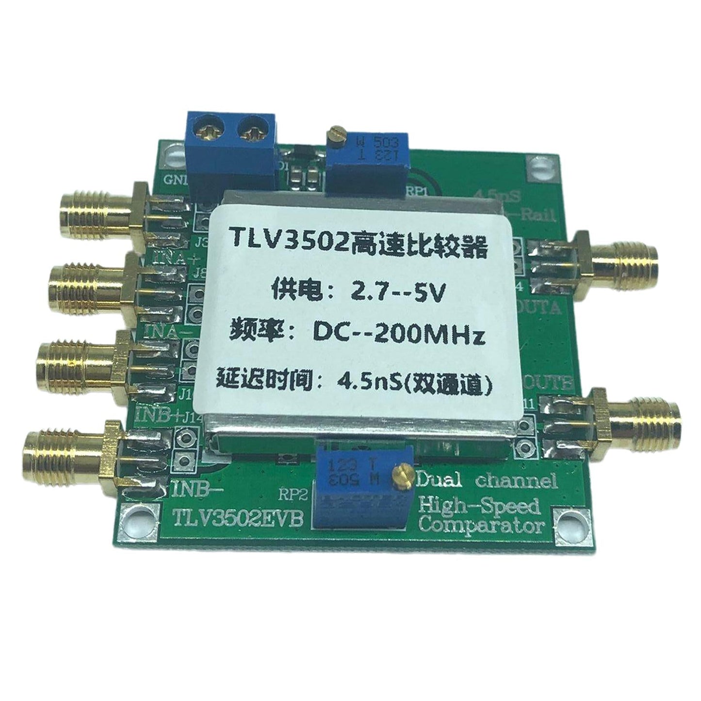 TLV3502 Dual Channel High Speed Comparator Module Rail to Rail 2.7 5VDC