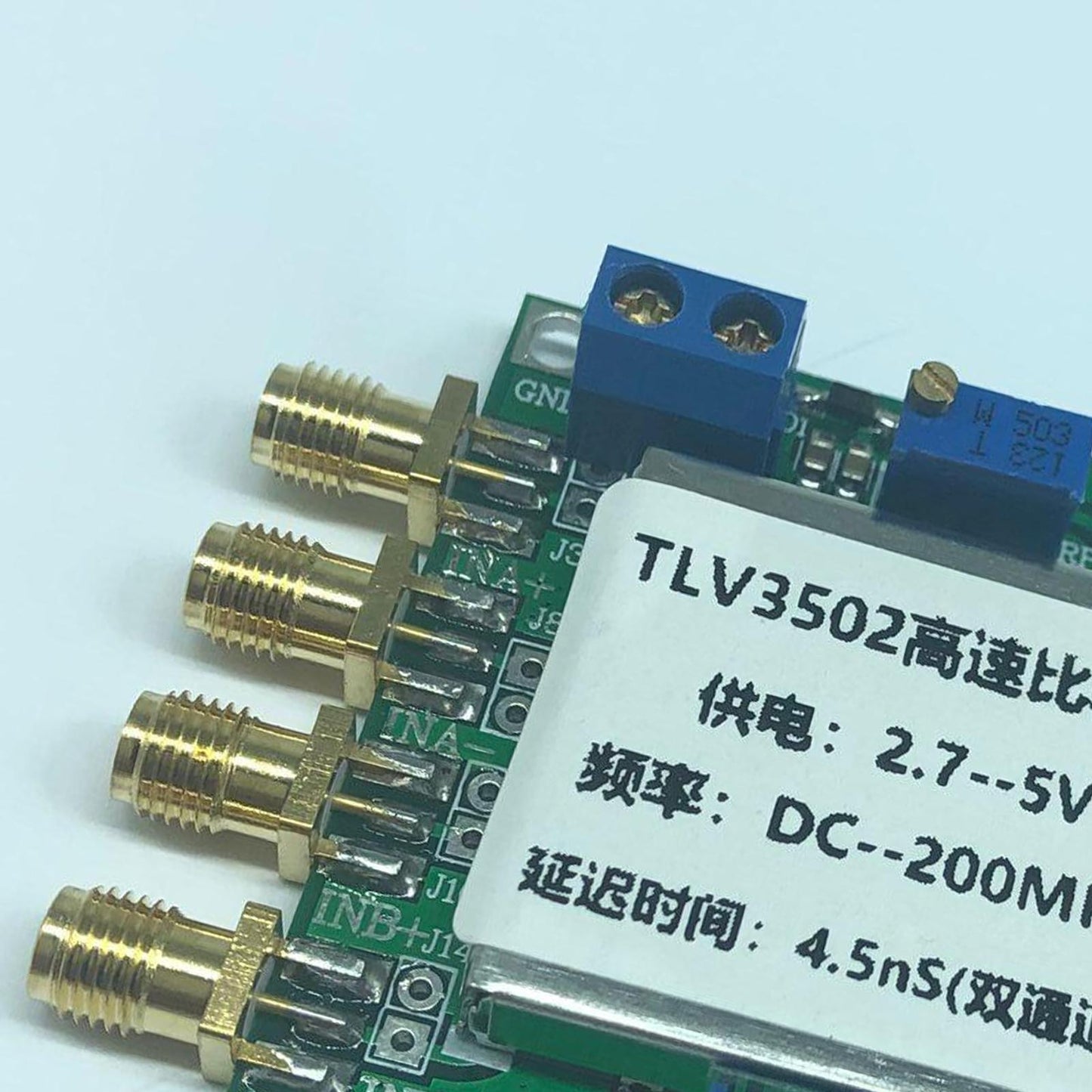 TLV3502 Dual Channel High Speed Comparator Module Rail to Rail 2.7 5VDC