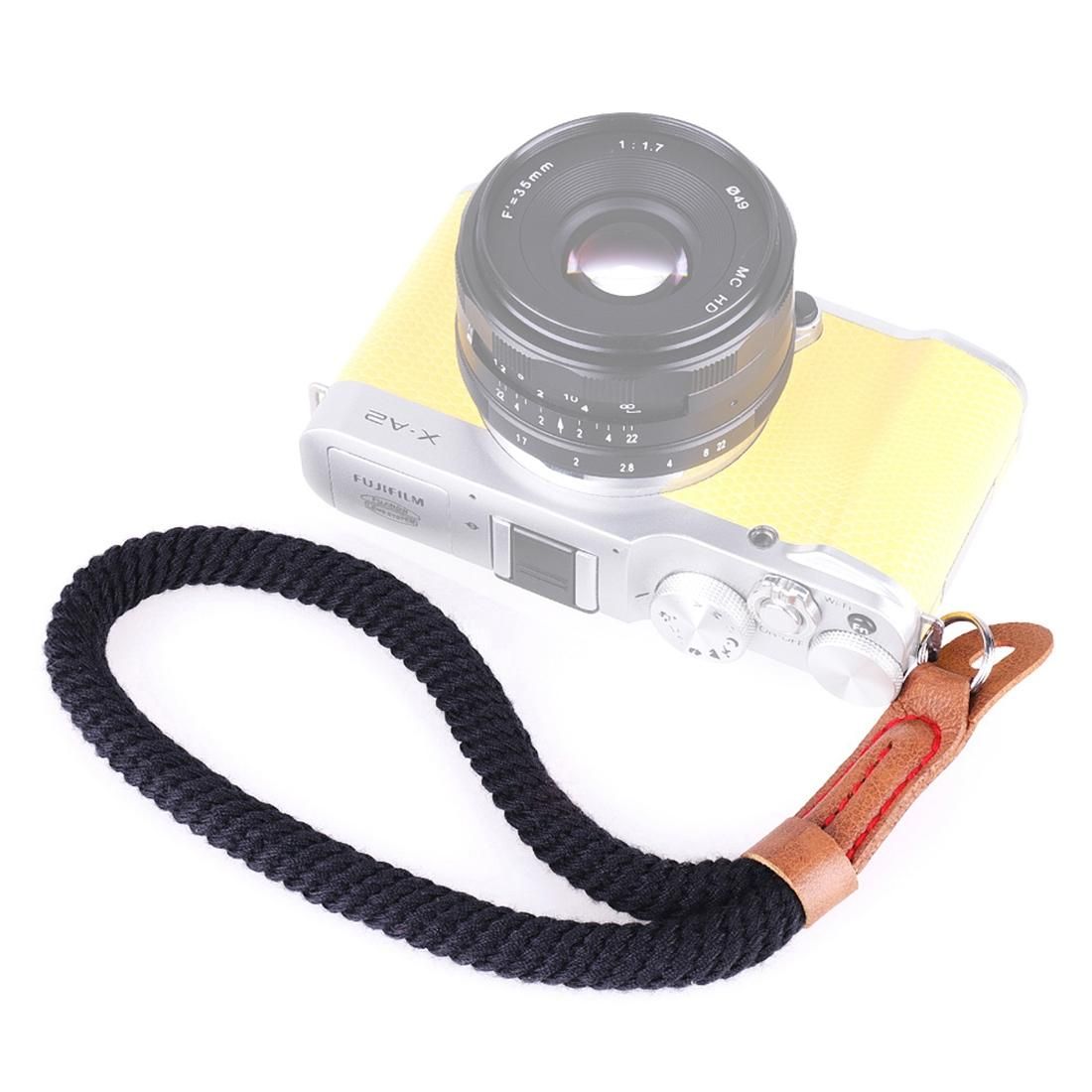 Vintage Cotton Soft Hand Strap Grip Wrist Strap for DSLR / SLR Cameras (Black)