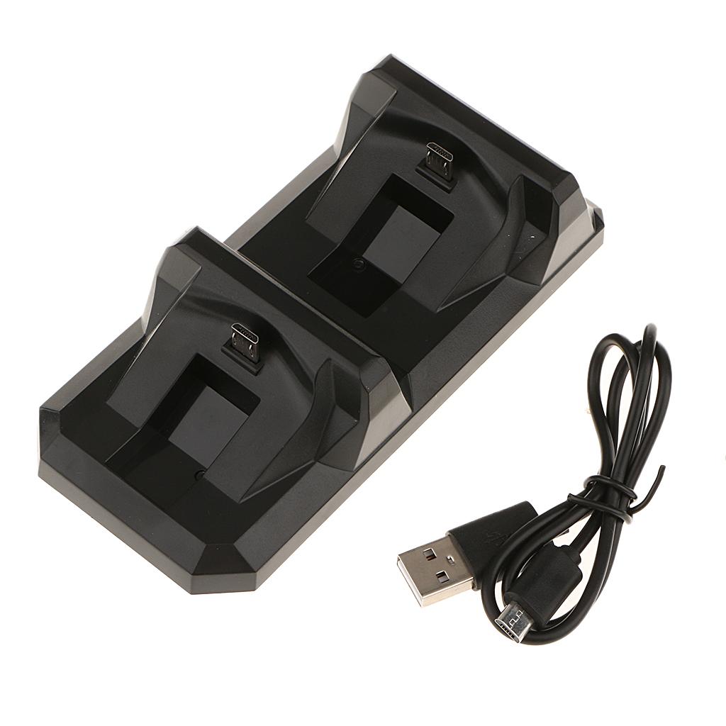 Controller Charger Charging Docking Station Stand Dual USB Fast Charging Cradle for Sony Playstation 4 PS4 Controller Black