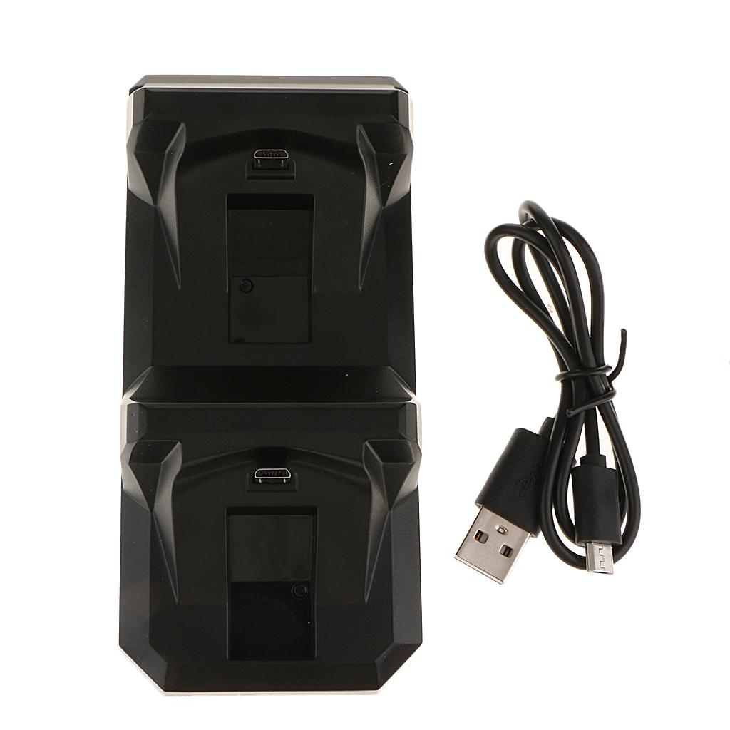 Controller Charger Charging Docking Station Stand Dual USB Fast Charging Cradle for Sony Playstation 4 PS4 Controller Black