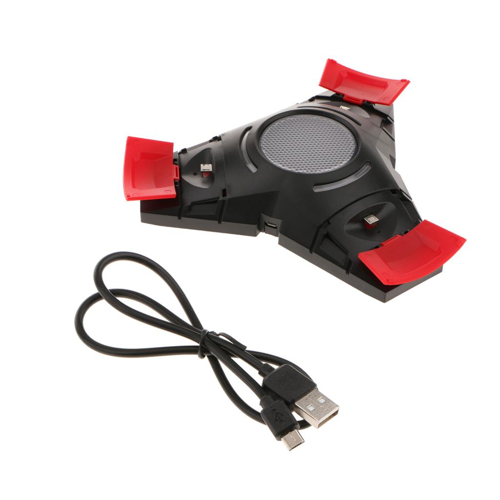 Triangle Charger Dock 3 Ports Charging Station for PS4 Silm Pro Controller Comes with Charging Cable