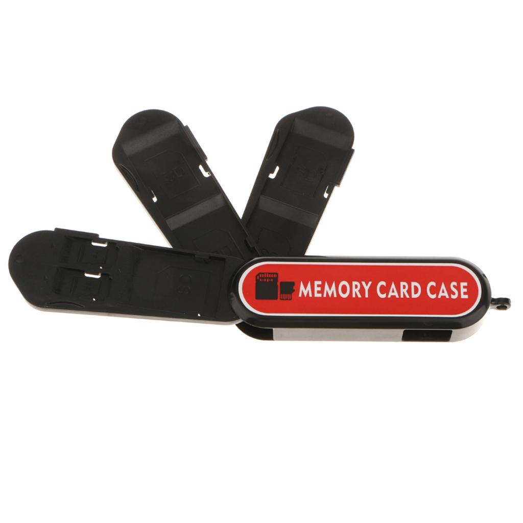 Memory Card Storage Case with Portable Lanyard Pocket Size with 3 Layer Storage Fits 5x SD and 2x TF (SDHC/SDXC/TF) Cards