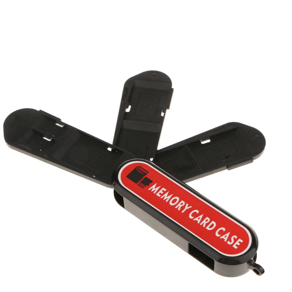 Memory Card Storage Case with Portable Lanyard Pocket Size with 3 Layer Storage Fits 5x SD and 2x TF (SDHC/SDXC/TF) Cards