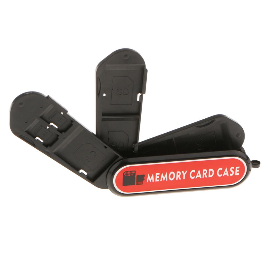 Memory Card Storage Case with Portable Lanyard Pocket Size with 3 Layer Storage Fits 5x SD and 2x TF (SDHC/SDXC/TF) Cards