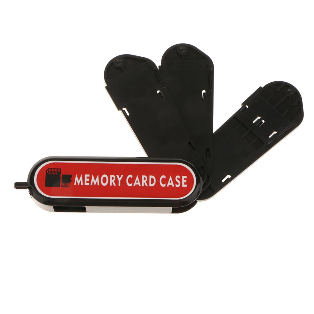 Memory Card Storage Case with Portable Lanyard Pocket Size with 3 Layer Storage Fits 5x SD and 2x TF (SDHC/SDXC/TF) Cards