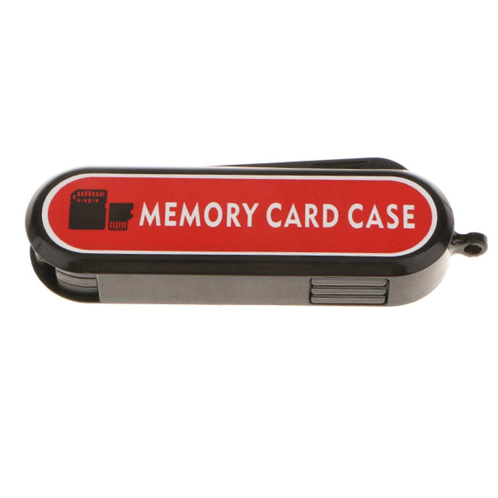 Memory Card Storage Case with Portable Lanyard Pocket Size with 3 Layer Storage Fits 5x SD and 2x TF (SDHC/SDXC/TF) Cards