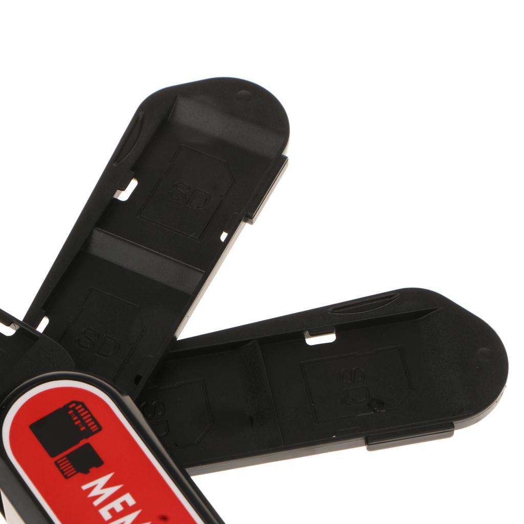 Memory Card Storage Case with Portable Lanyard Pocket Size with 3 Layer Storage Fits 5x SD and 2x TF (SDHC/SDXC/TF) Cards