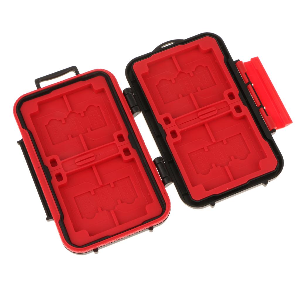 24 Slots Memory Card Case Carrying Holder Storage Box for CF Cards & TF Cards & SD Cards Black