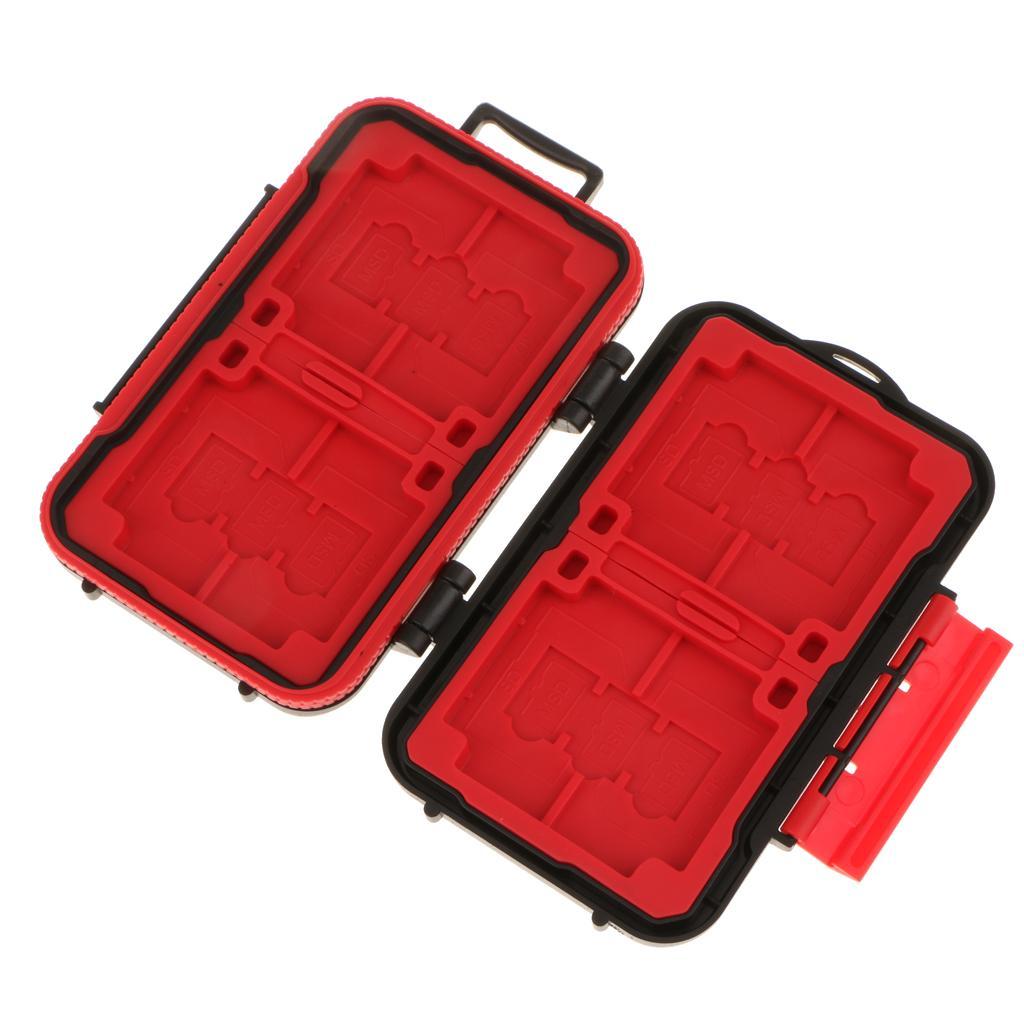 24 Slots Memory Card Case Carrying Holder Storage Box for CF Cards & TF Cards & SD Cards Black