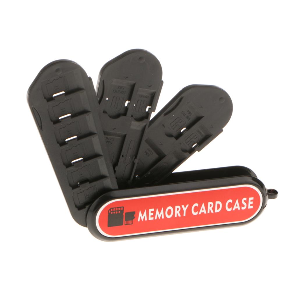 Memory Card Storage Case with Portable Lanyard Pocket Size with 3 Layer Storage Fits 1x SD and 6x TF and 3x SIM (SDHC/SDXC/TF) Cards