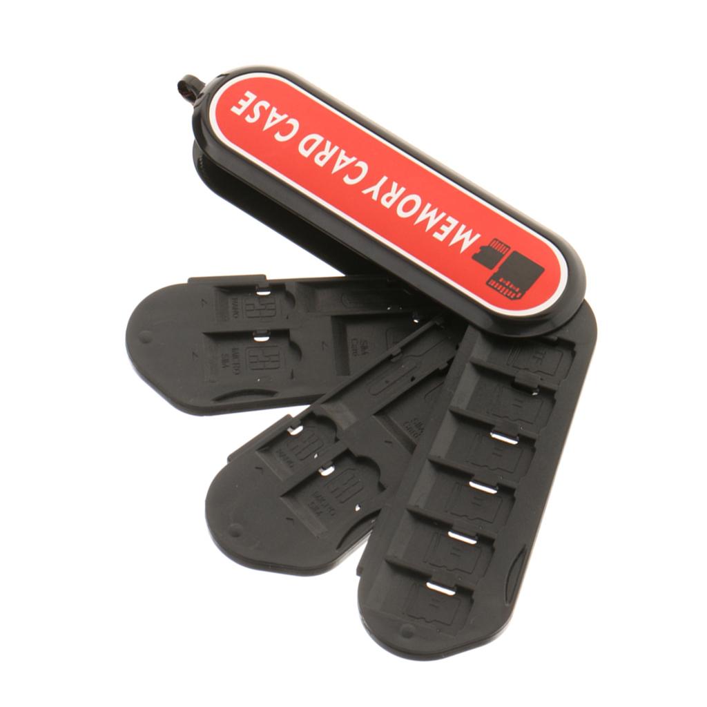 Memory Card Storage Case with Portable Lanyard Pocket Size with 3 Layer Storage Fits 1x SD and 6x TF and 3x SIM (SDHC/SDXC/TF) Cards