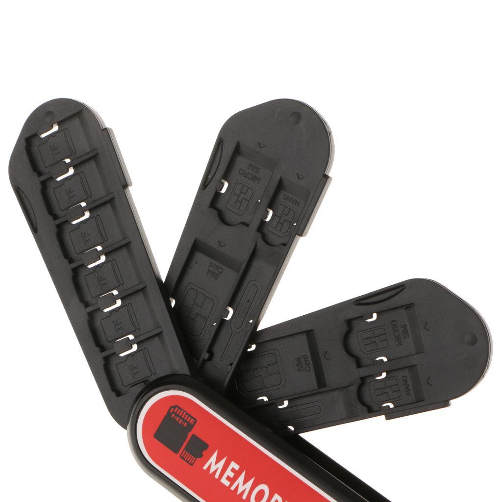 Memory Card Storage Case with Portable Lanyard Pocket Size with 3 Layer Storage Fits 1x SD and 6x TF and 3x SIM (SDHC/SDXC/TF) Cards