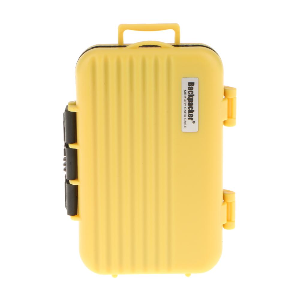 24 Slots Memory Card Case Carrying Holder Storage Box for CF Cards & TF Cards & SD Cards Yellow