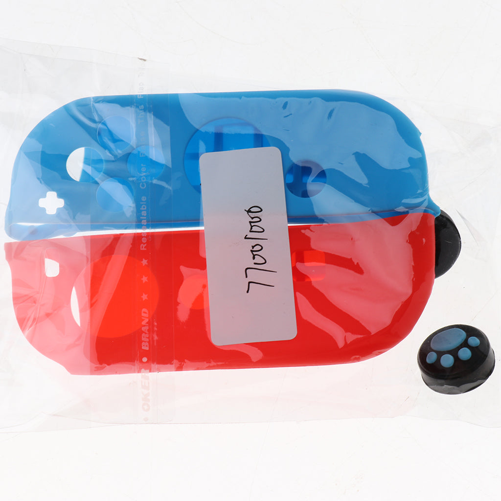 Soft Case + Thumbstick Cap for Nintendo Switch Joy-con Red Blue
