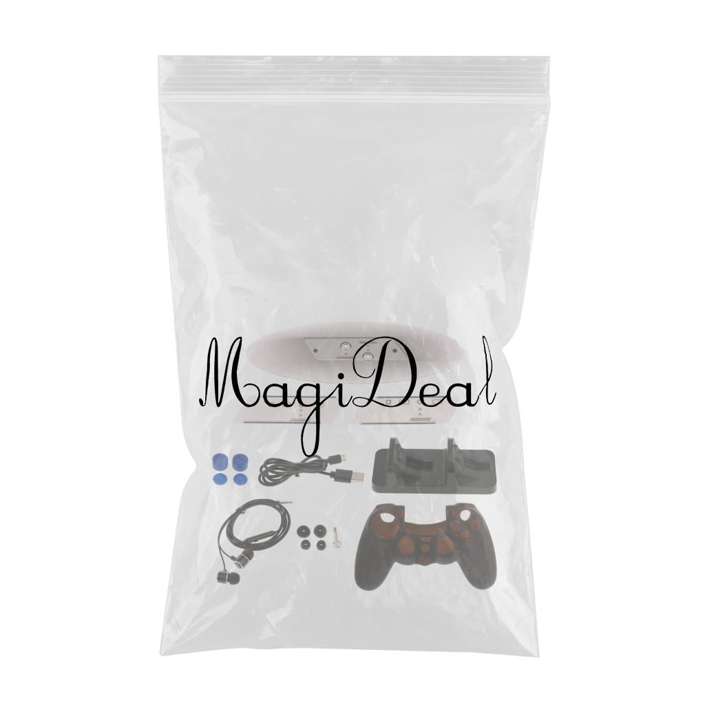 For PS4/Slim/Pro Game Set Dual Charger + Headset + Silicone Cover/Case +Base