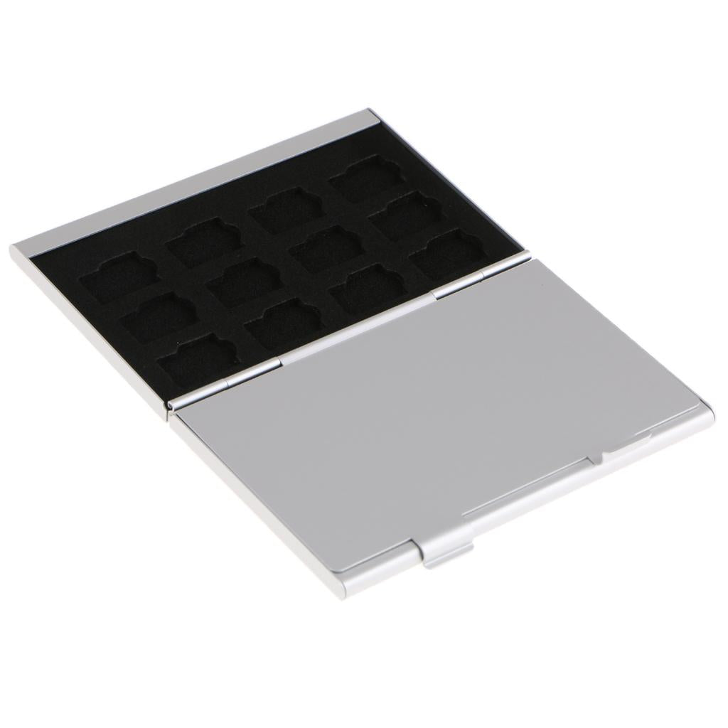 24 Pcs TF Slots Aluminum Alloy Memory Card Storage Box Protect Holder Silver